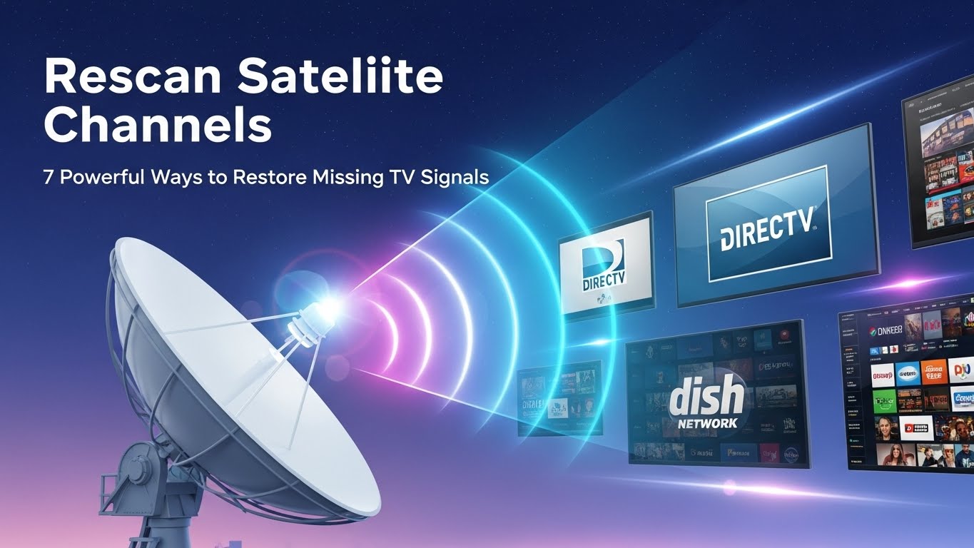 Rescan satellite channels with powerful methods for DirecTV, Dish Network, and FTA receivers