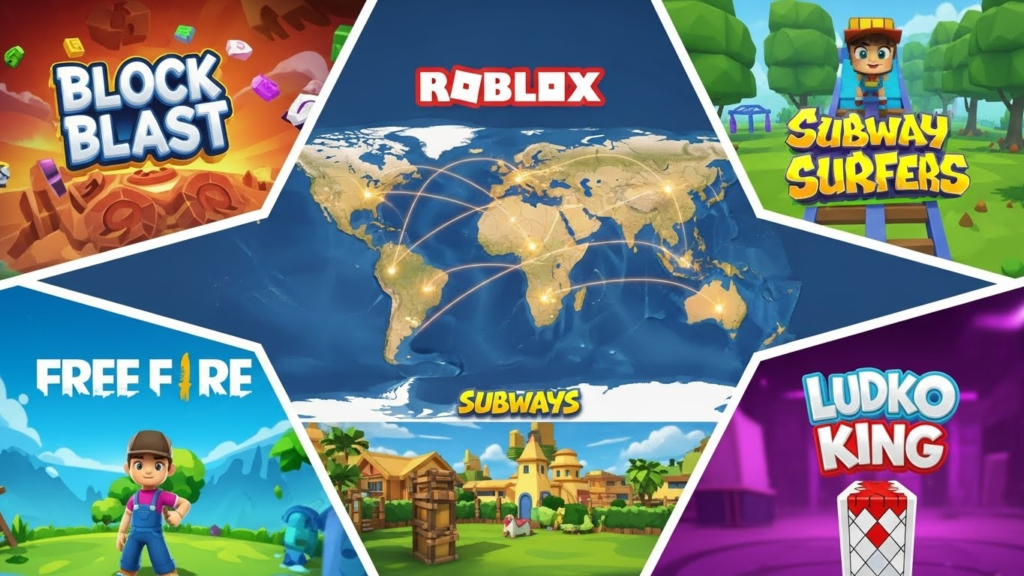 A vibrant collage showcasing 2025’s top 5 mobile games