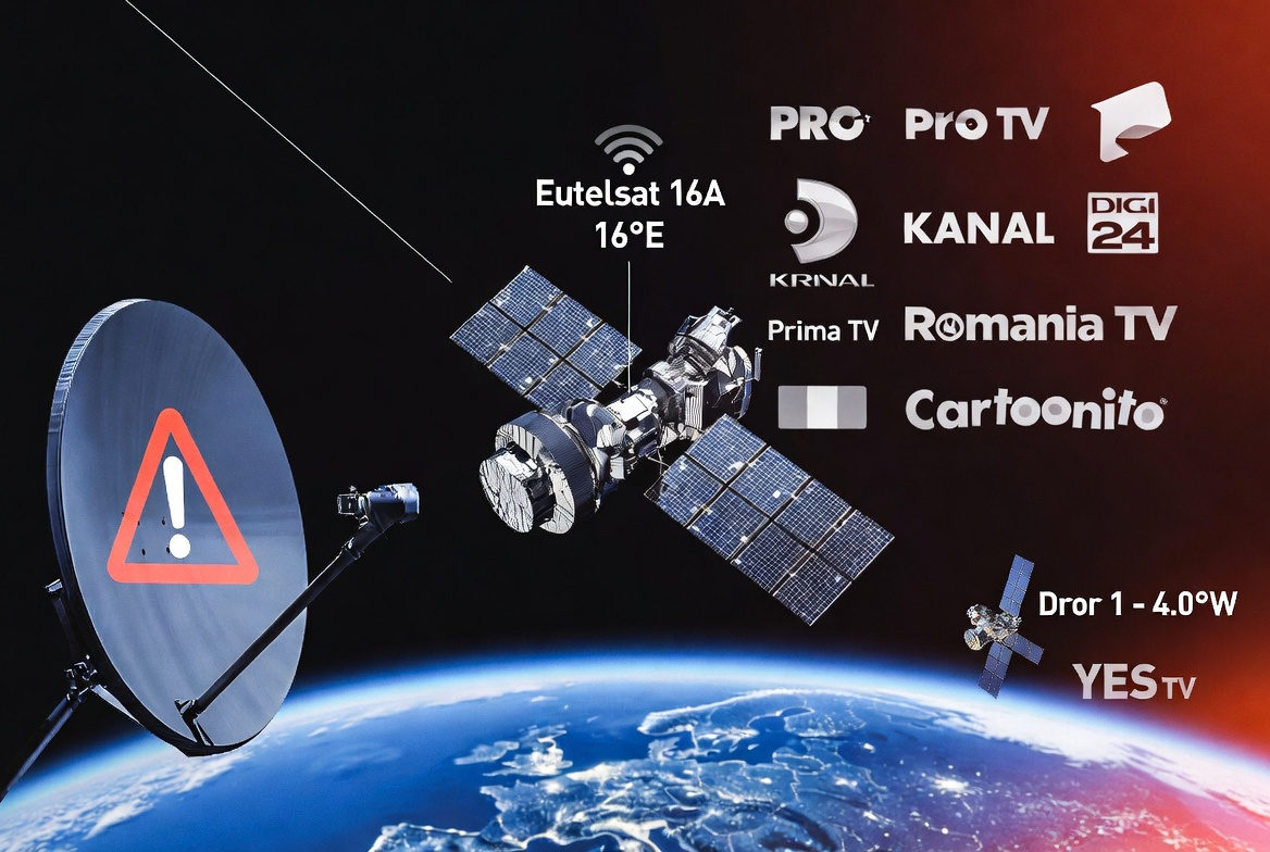 Major Romanian and Israeli TV Channels Leave Key Satellites: Viewers Face Sudden Signal Changes 1 Romanian TV Channels Leave Eutelsat 16A | Satellite Update