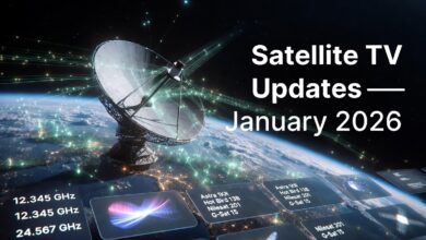 Satellite TV channel updates January 2026 showing global satellite channel changes