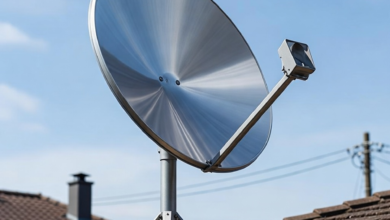 Modern satellite TV dish installed on a residential rooftop for clear signal reception. (Satellite TV Service Providers)